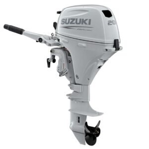 Suzuki DF20ATHLW5 – 20 HP Long Shaft Outboard Motor | Electric Start, Power Tilt, White