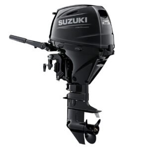Suzuki DF25ATHS5 – 25 HP Short Shaft Outboard Motor | Electric Start, Power Trim & Tilt, Tiller