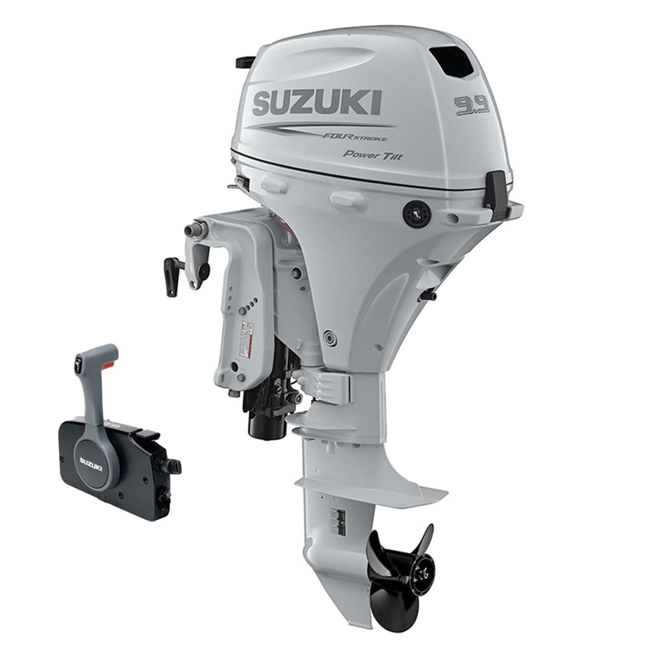 Suzuki DF9.9BTLW5 – 9.9 HP Long Shaft Outboard Motor | Electric Start, Power Tilt, Remote Steering